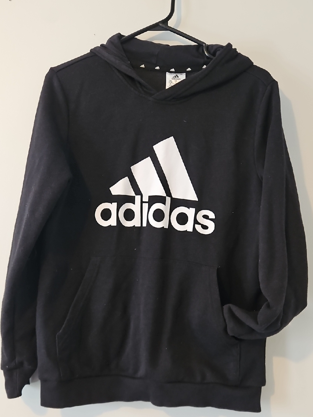 adidas Black Hoodie with White Logo